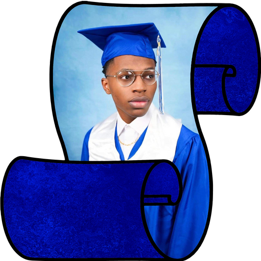 Single Blue Grad Fan Scroll Editable Digital Design