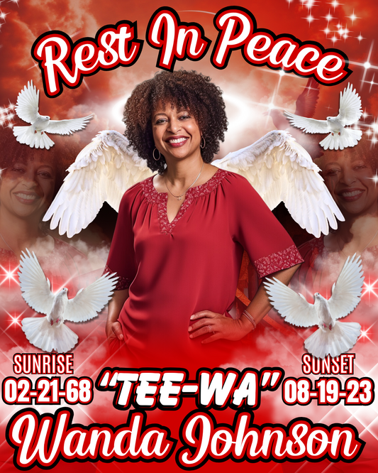 Single Red Memorial Editable Digital Design